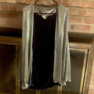 Shiny lined silver trench coat